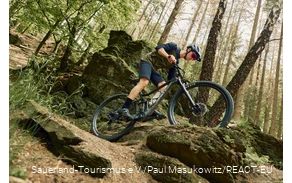 MOuntainbiker on a rock