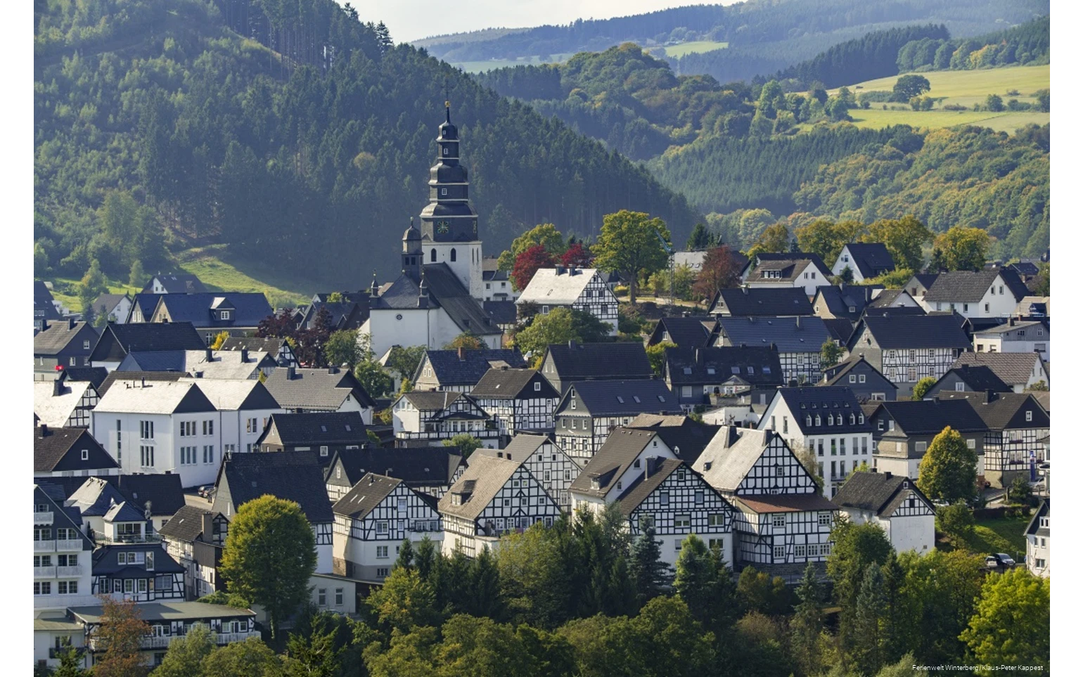 Ortsmitte von Hallenberg mit Fachwerk