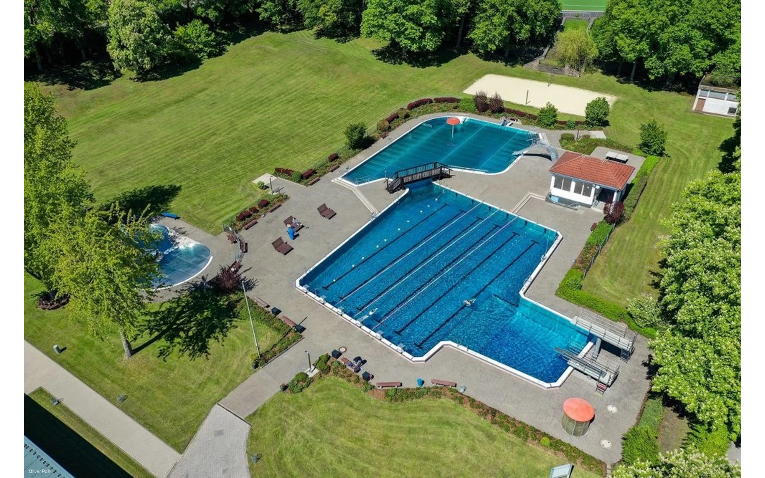 Freibad Draufsicht