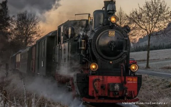 St. Nicholas rides on the historic railroad in the Märkischer Kreis.