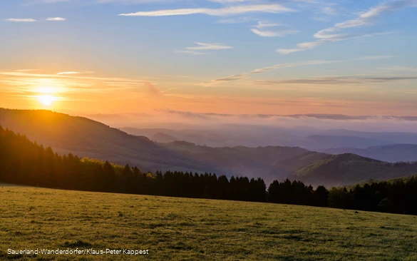 Weite Landschaft in Medebach mit toller Lichtstimmung.