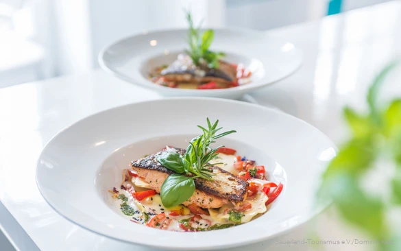 Delicious fish dish served on a plate.