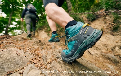 Wanderer unterwegs auf der Winterberger Hochtour in den Sauerland-Wanderdörfern.