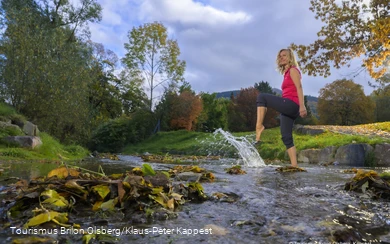 Sprung über das Wasser