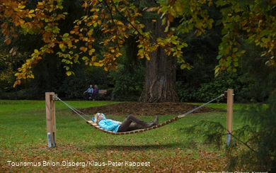 Woman relaxing in the hammock