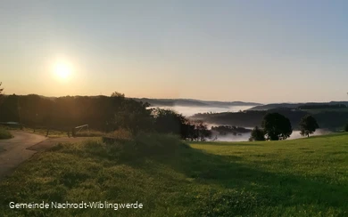 Uitzicht op Frühnebel Höhenweg voor Sauerland