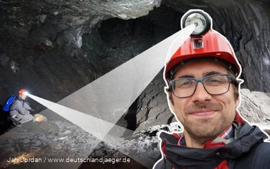 Reiseblogger Jan Jordan im Schieferbergwerk Nuttlar.
