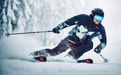 A skier on the slopes in Winterberg.