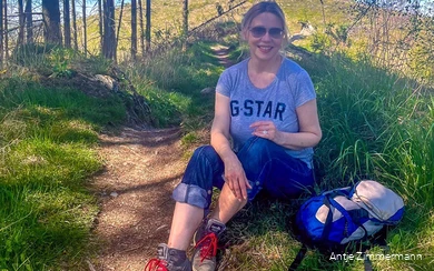 Antje Zimmerman on one of her excursions in the Sauerland.