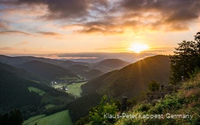 Landschaft in Lennestadt und Kirchhundem mit Sonnenuntergang