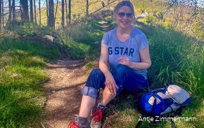Antje Zimmerman auf einem ihrer Ausflüge im Sauerland.