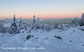 Winterlandschaft auf dem Ettelsberg bei Sonnenaufgang 
