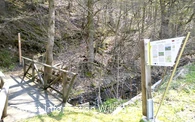 Wandertafeln und Brücke an der Goldspur Eimelrod