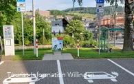 Original E-Ladesäule am Kurgarten mit Stellplätzen Copyright Tourist-Information Willingen CC BY-SA.jpg
