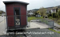 Kleinbahn Waggon am Kleinbahnwanderweg