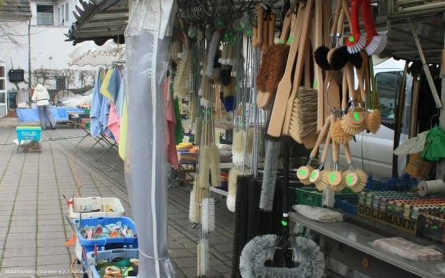 Stand auf dem Warsteiner Wochenmarkt