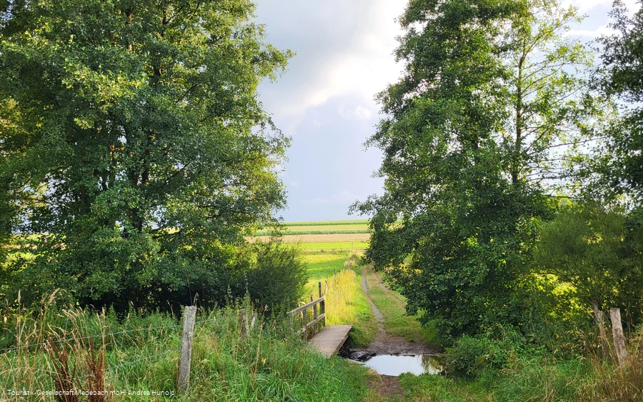 Eine kleine Brücke über den Gelängebach