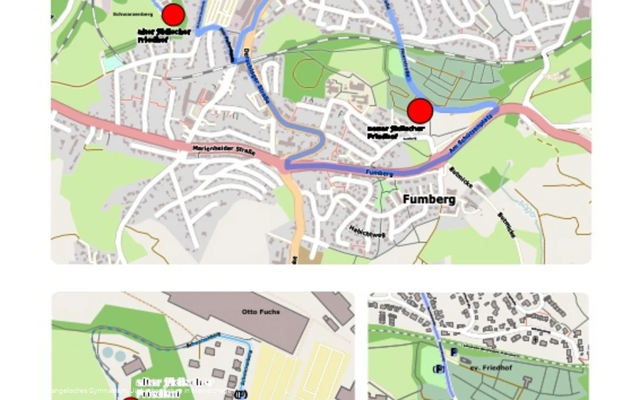 Kartenübersicht zu den Stolpersteinen