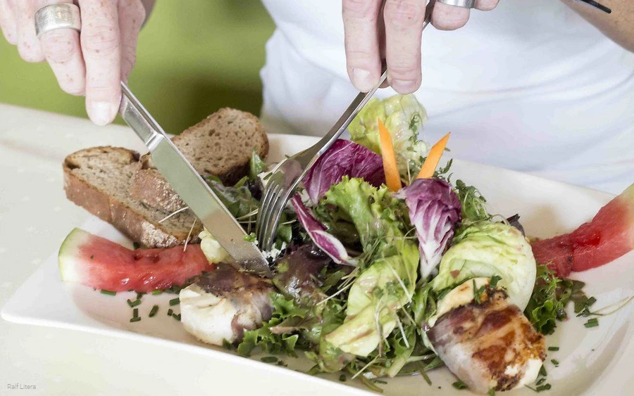 Saladegerecht bij Steinbergs Saladegerecht "Muhh in het groen