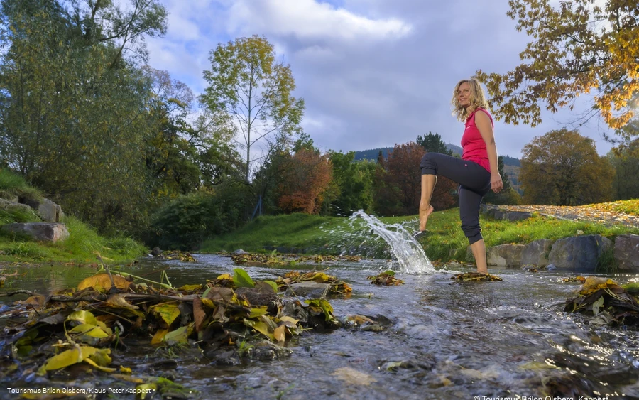 Sprung über das Wasser