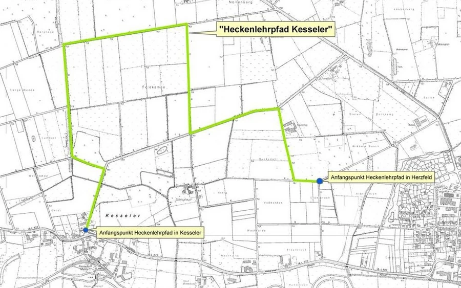 Heckenlehrpfad - Strecke