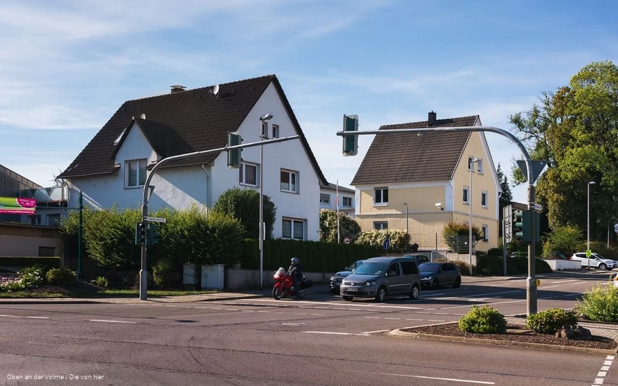 Die heutige Straßenkreuzung