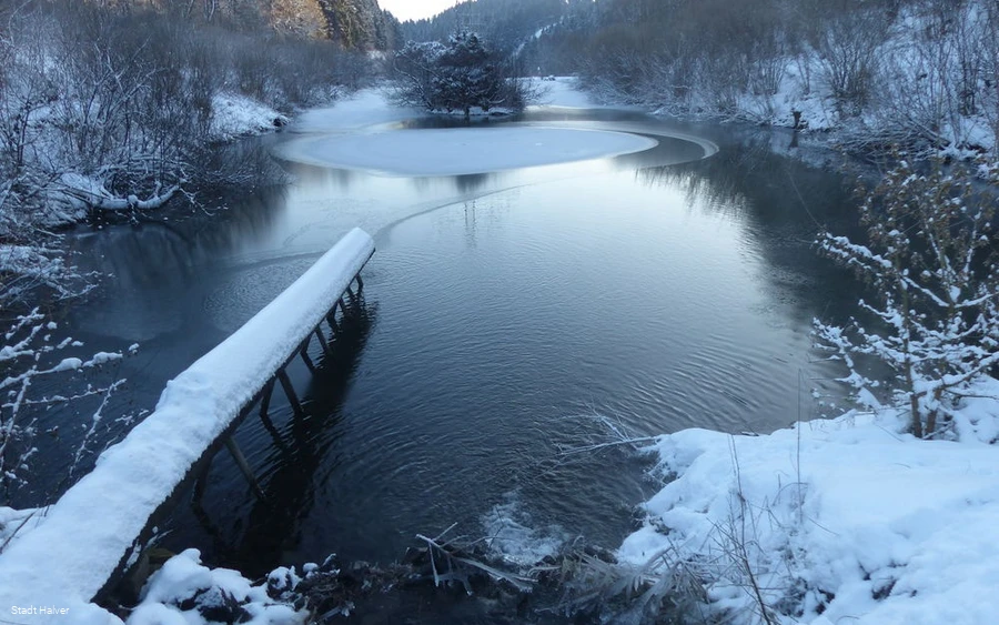 Die Teiche am Wegesrand im Winter