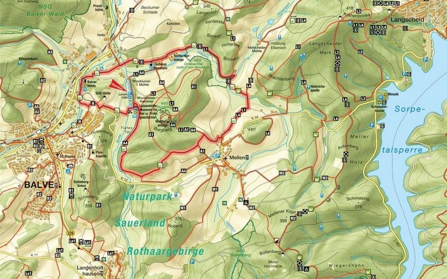 Wanderwegenetz an der Luisenhütte