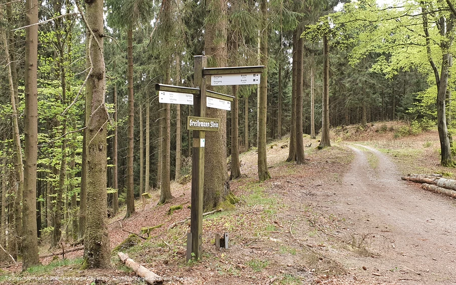 Weggabelung bei Greitemanns Stein