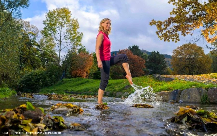 Sprung über das Wasser