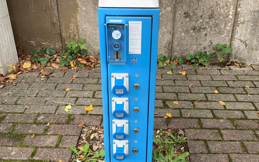Stromsäule am Wohnmobilstellplatz Meinerzhagen