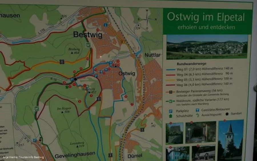 Wandertafel Parkplatz am Steinberg Ostwig