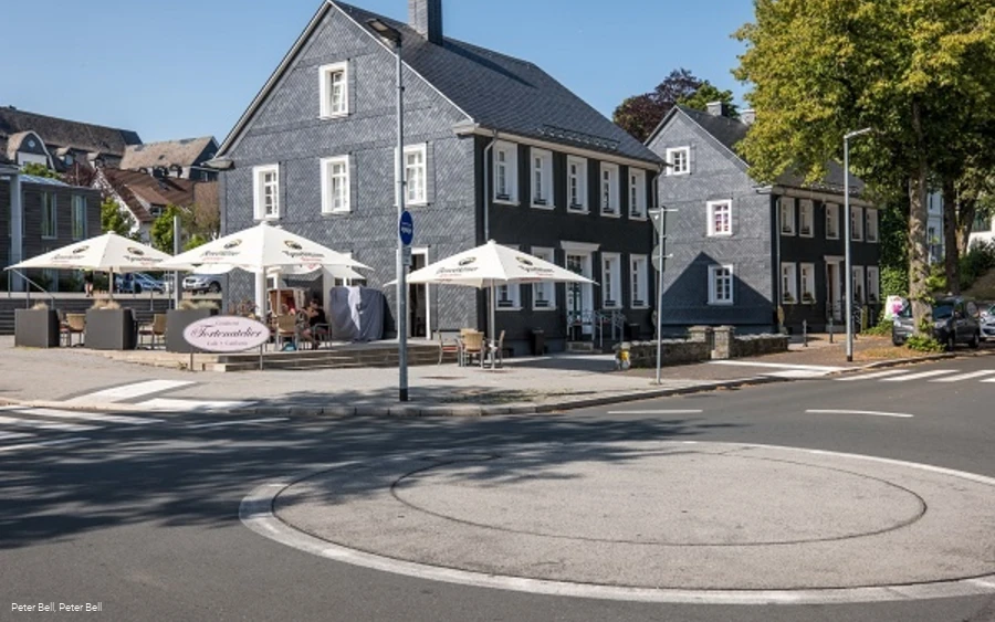 Blick auf die Schieferhäuser