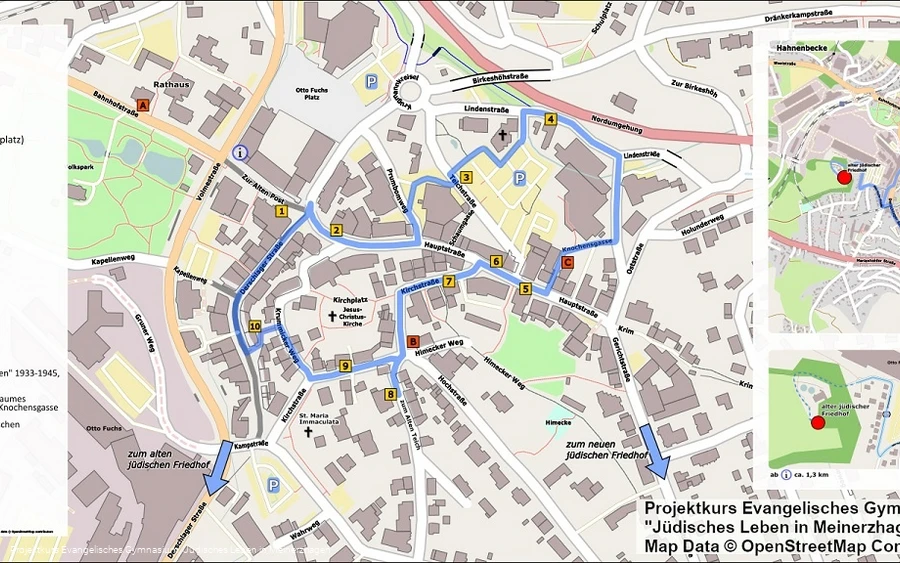 Kartenübersicht zu den Stolpersteinen