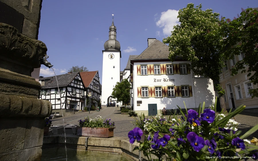 Blick auf die Krim in der Altstadt Arnsberg.