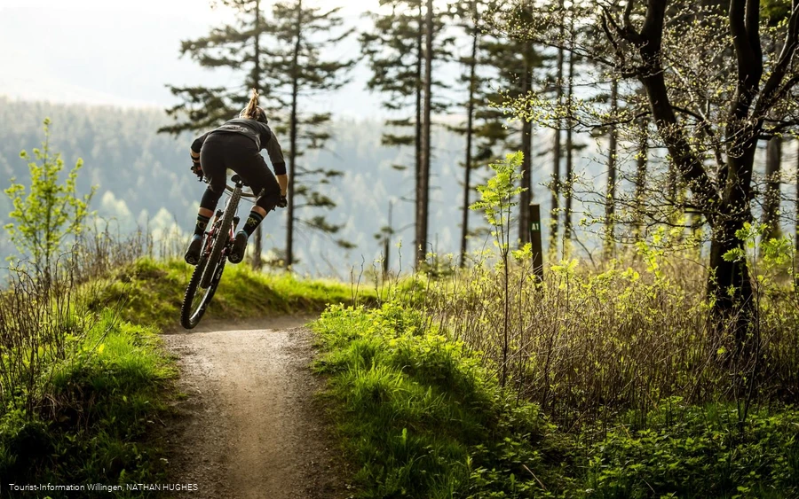 Mountainbikerin auf Trail in Willingen 