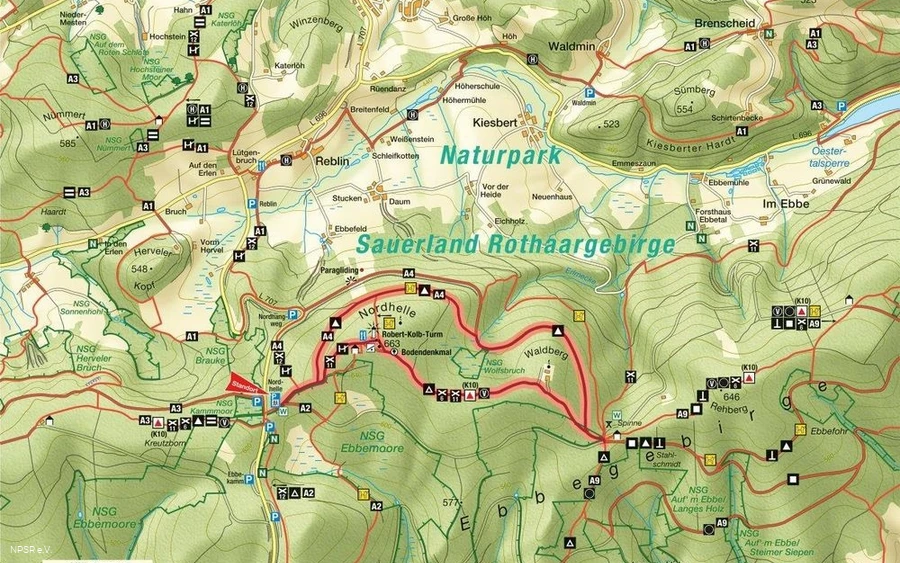 Wanderkarte mit Tourentip "Rund um den Wallbe