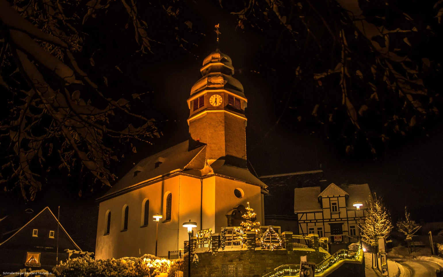 Ortsmitte Nordenau im Winter