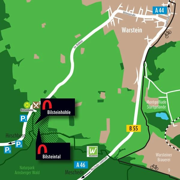 Map Bilstein Cave Map with the Bilstein Cave