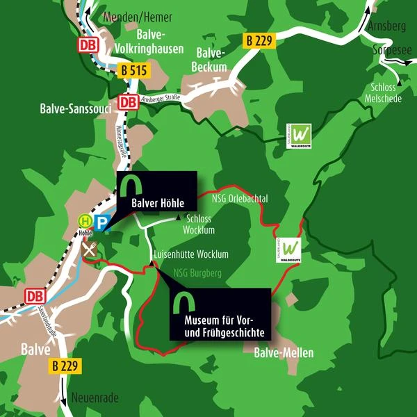 Karte Balver Höhle Karte mit Parkplatz