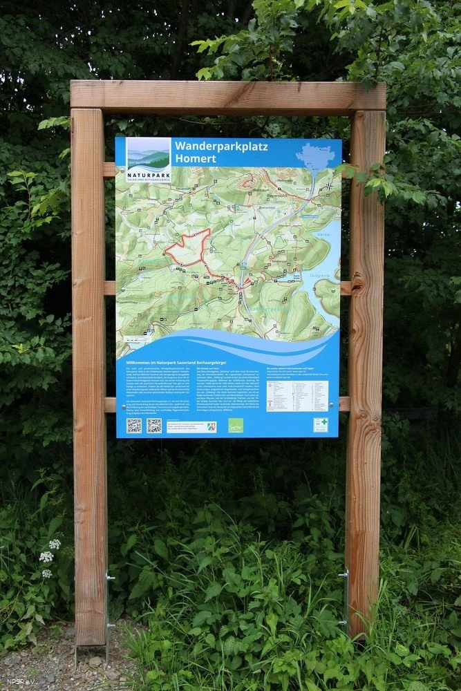 Informationstafel am Wanderparkplatz Homert Informationstafel am Wanderparkplatz Homert