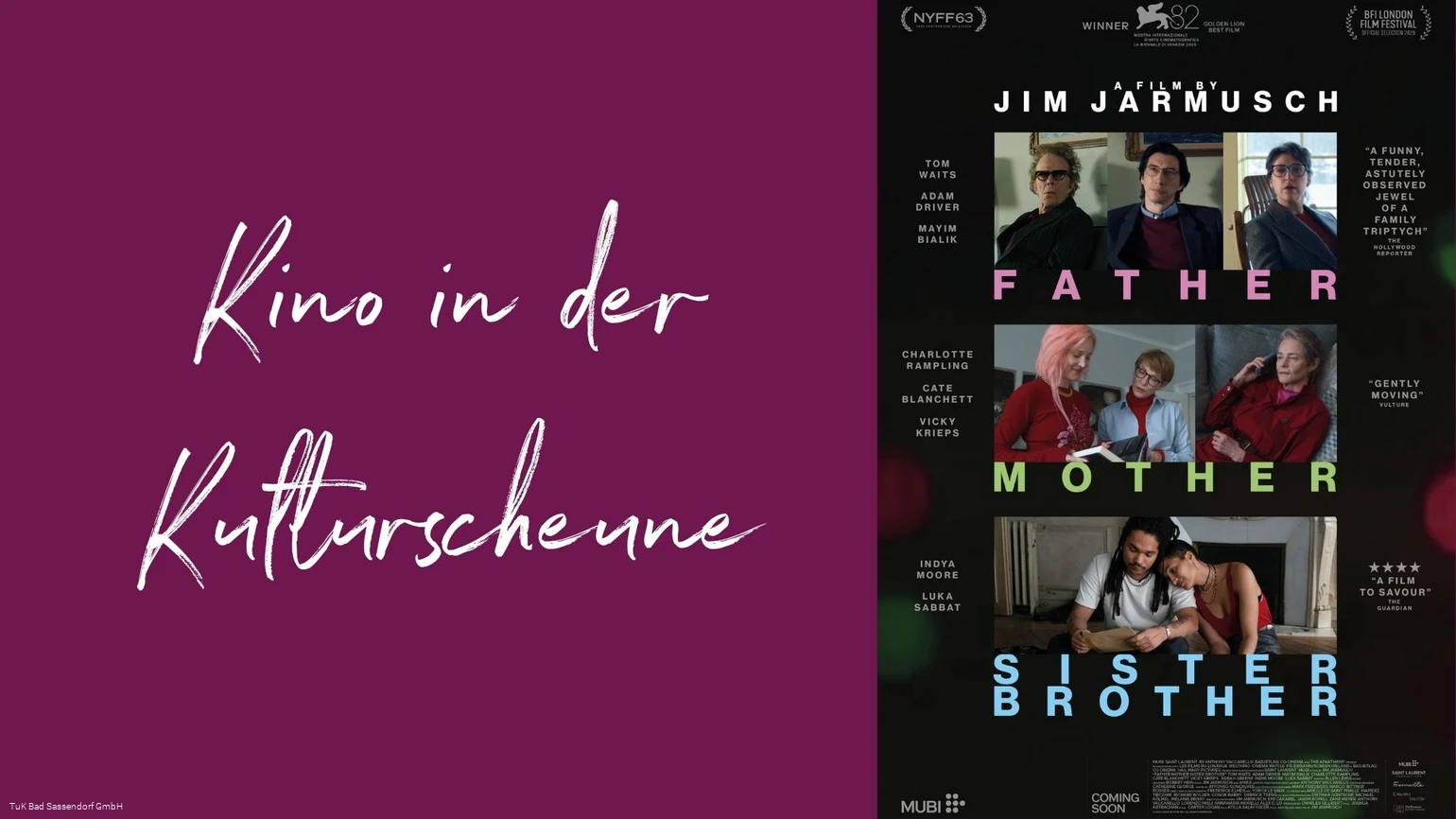 Kino in der Kulturscheune - Father Mother Sister Brother