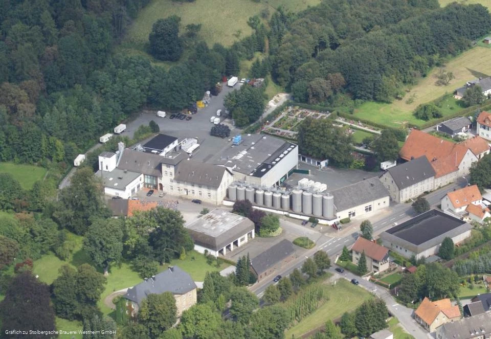 Gräflich zu Stolberg'sche Brauerei Westheim von oben